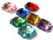 10 23mm Mixed Color Square Jewel Plastic Gems Silver Foil Back Cabochons